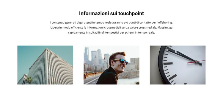 Informazioni sui touchpoint Mockup del sito web
