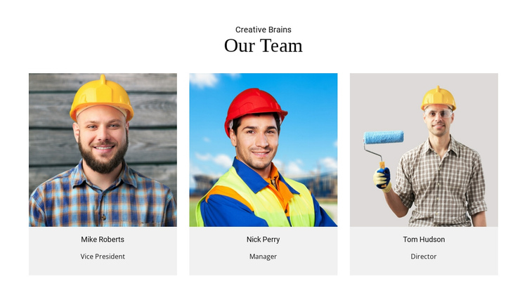 Team Creative Brains One Page Template