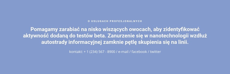 Tekst z numerem telefonu Kreator witryn internetowych HTML