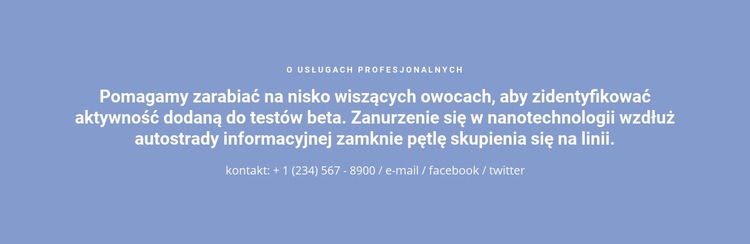 Tekst z numerem telefonu Projekt strony internetowej