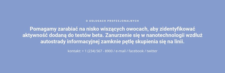 Tekst z numerem telefonu Szablon HTML