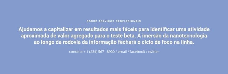 Texto com número de telefone Construtor de sites HTML