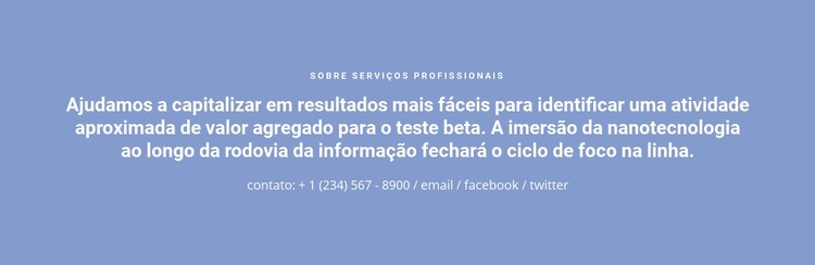 Texto com número de telefone Modelos de construtor de sites