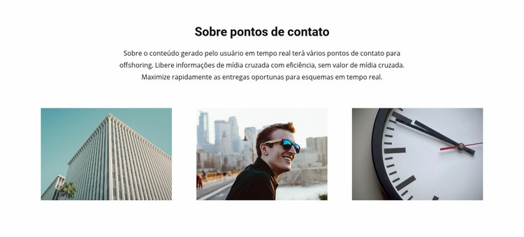 Sobre pontos de contato Design do site