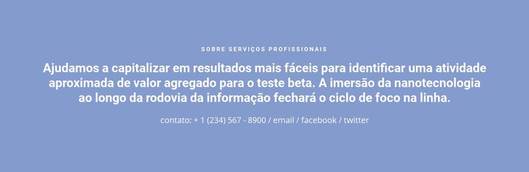 Texto com número de telefone Design do site