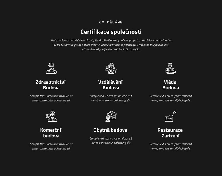 Certifikace společnosti Šablona CSS