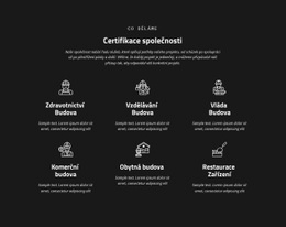 Certifikace Společnosti – Jednoduchá HTML Šablona