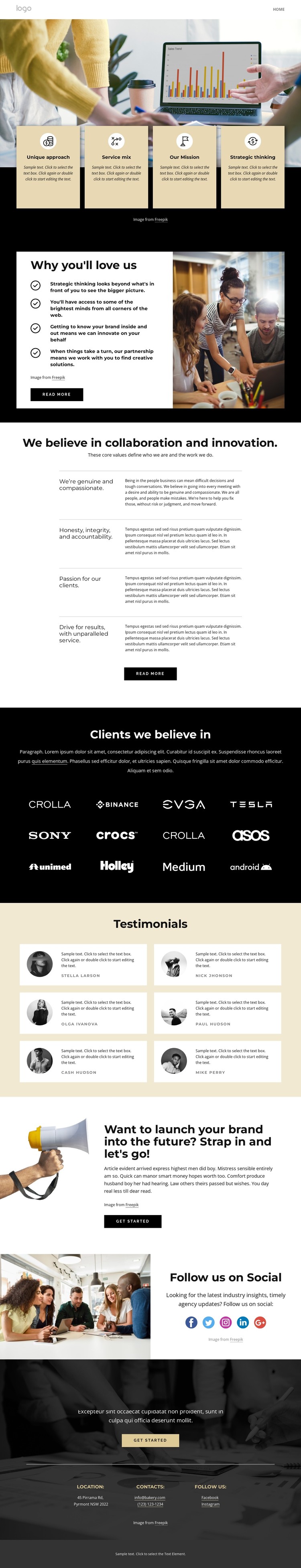 We create brands and bring them to life CSS Template