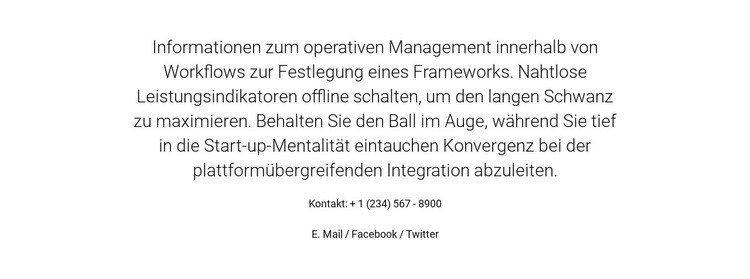 Über das Betriebsmanagement Eine Seitenvorlage