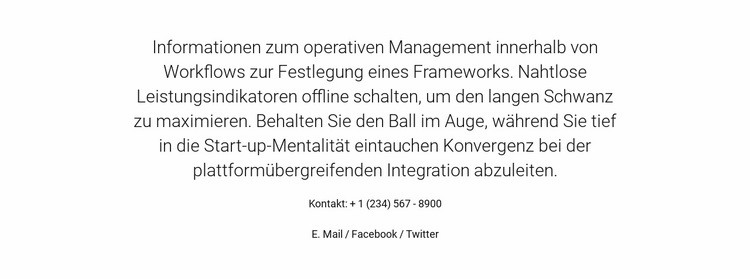 Über das Betriebsmanagement Website-Modell