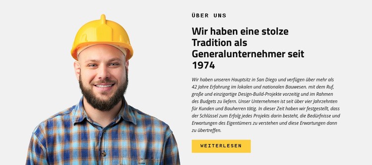 Bauindustrie Service Website-Modell