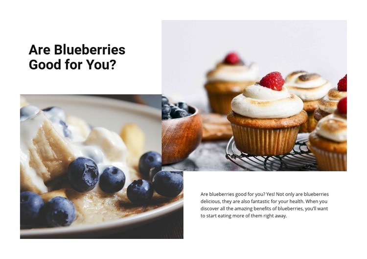Blueberry Dessert Elementor Template Alternative