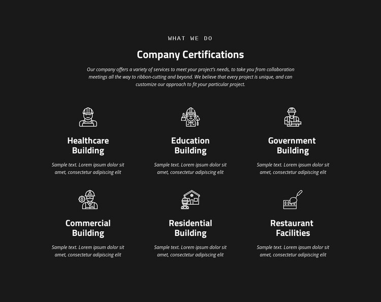Company certification Elementor Template Alternative