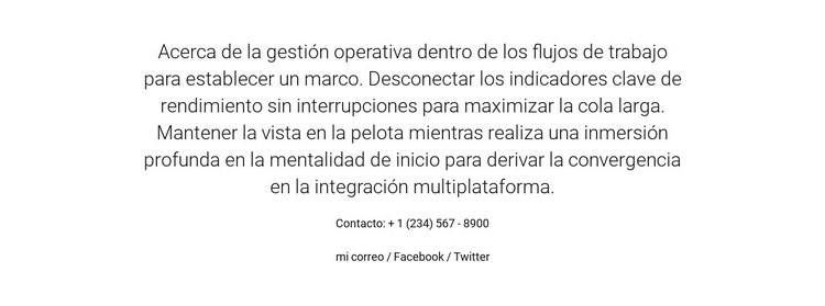 Acerca de la gestión operativa Plantilla HTML5