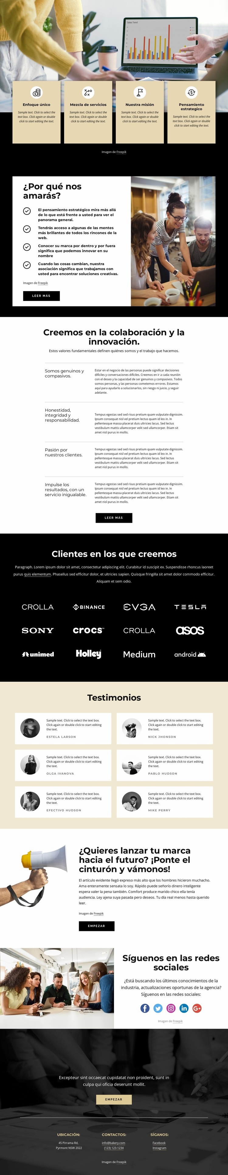 Creamos marcas y les damos vida Plantilla HTML5