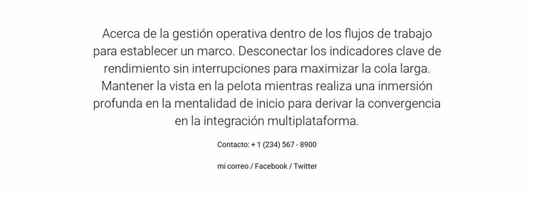 Acerca de la gestión operativa Plantilla de una página