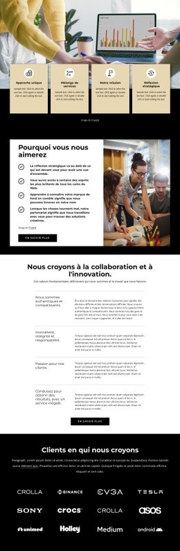 Nous Créons Des Marques Et Leur Donnons Vie - Modèle De Maquette De Site Web