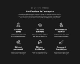 Certification D'Entreprise Modèle CSS De Tableau