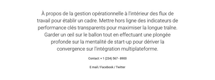 À propos de la gestion opérationnelle Modèle CSS