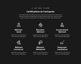 Certification D'Entreprise - Modèle HTML Simple