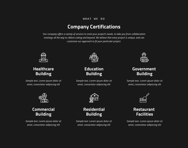 Company certification HTML Template