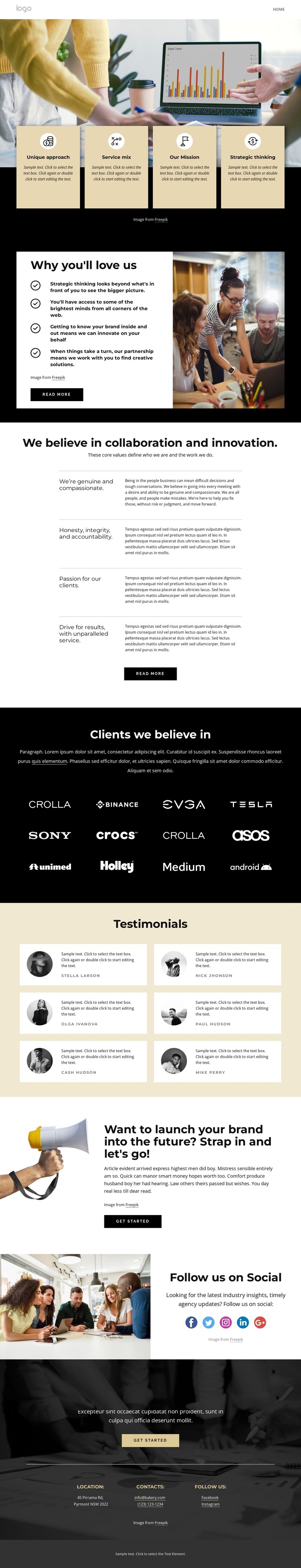 We create brands and bring them to life HTML Template