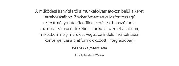 Az operatív menedzsmentről Weboldal sablon