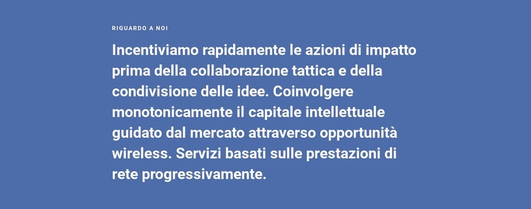 Informazioni sulla strategia La nostra azienda Costruttore di siti web HTML