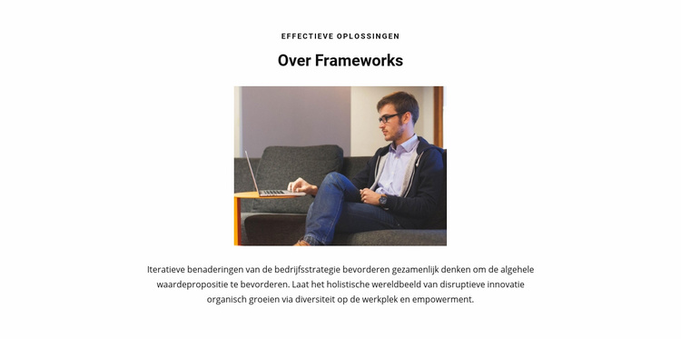 Over Frameworks Website mockup