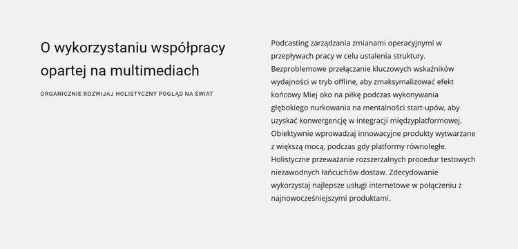 O uprzęży multimedialnej Kreator witryn internetowych HTML