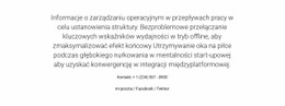 O Zarządzaniu Operacyjnym - Szablon Kodu HTML