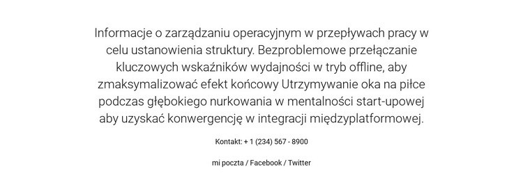 O zarządzaniu operacyjnym Szablon