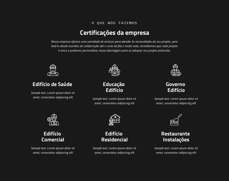 Certificação da empresa Construtor de sites HTML