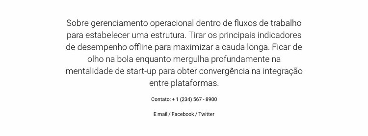 Sobre Gestão Operacional Modelos de construtor de sites