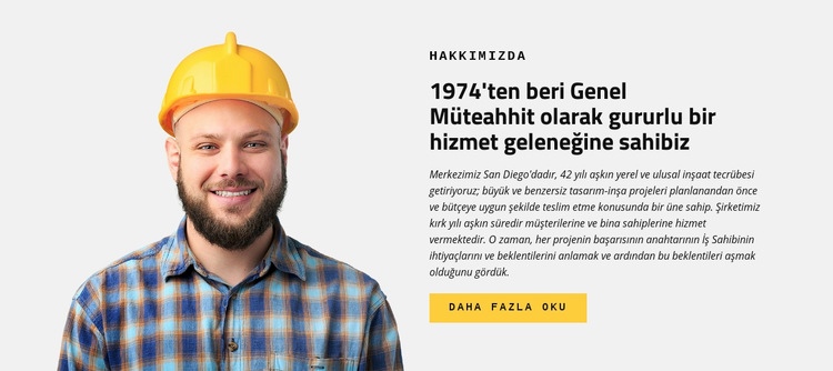 İnşaat Sektörü Hizmeti Html Web Sitesi Oluşturucu