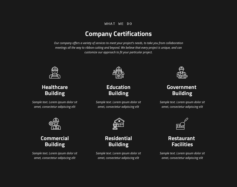 Company certification Web Page Design
