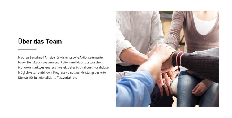 Über das Team Website-Vorlage