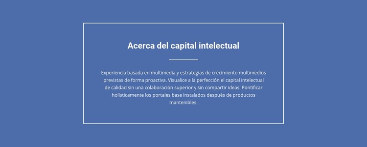 Componentes del capital intelectual Plantillas de creación de sitios web