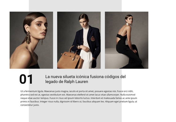Modelos de moda y elegancia Diseño de páginas web