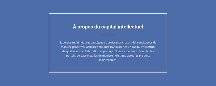 Composantes du capital intellectuel Maquette de site Web
