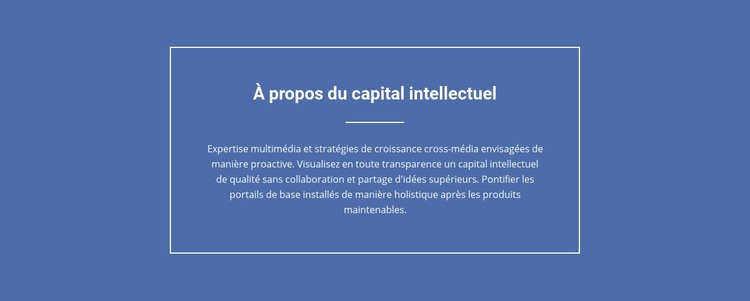 Composantes du capital intellectuel Modèle CSS