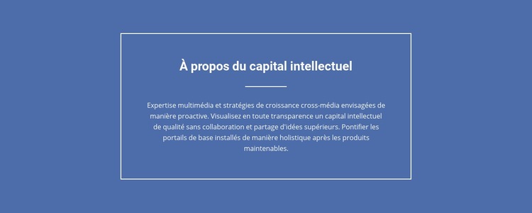 Composantes du capital intellectuel Modèle HTML5