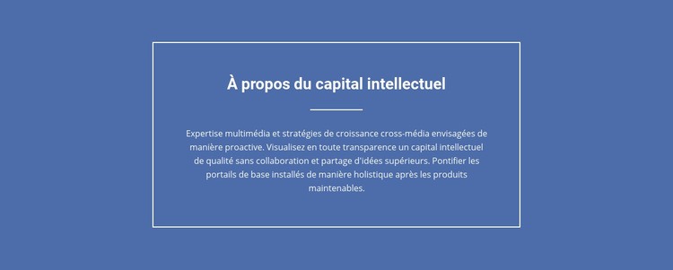 Composantes du capital intellectuel Modèle