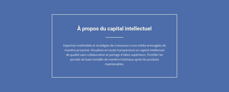 Composantes du capital intellectuel Modèle de site Web