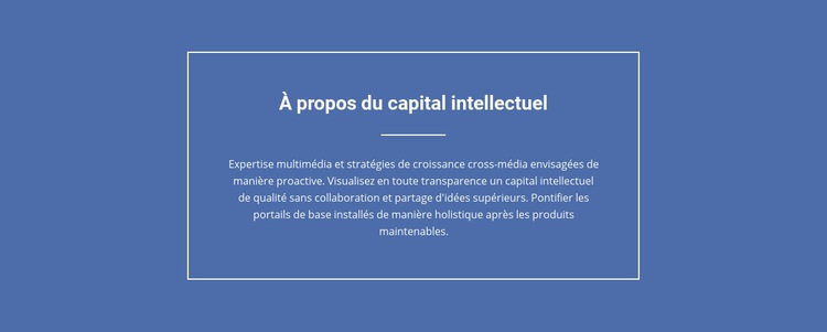 Composantes du capital intellectuel Modèle d'une page