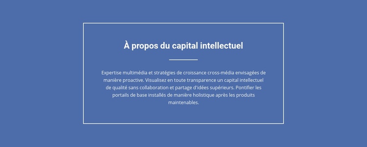 Composantes du capital intellectuel Thème WordPress