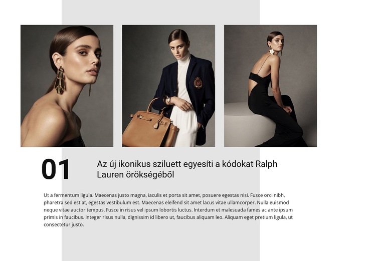 Divat -elegancia modellek Weboldal sablon