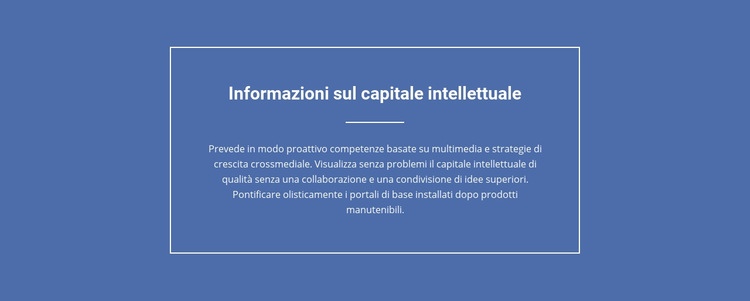 Componenti del capitale intellettuale Un modello di pagina