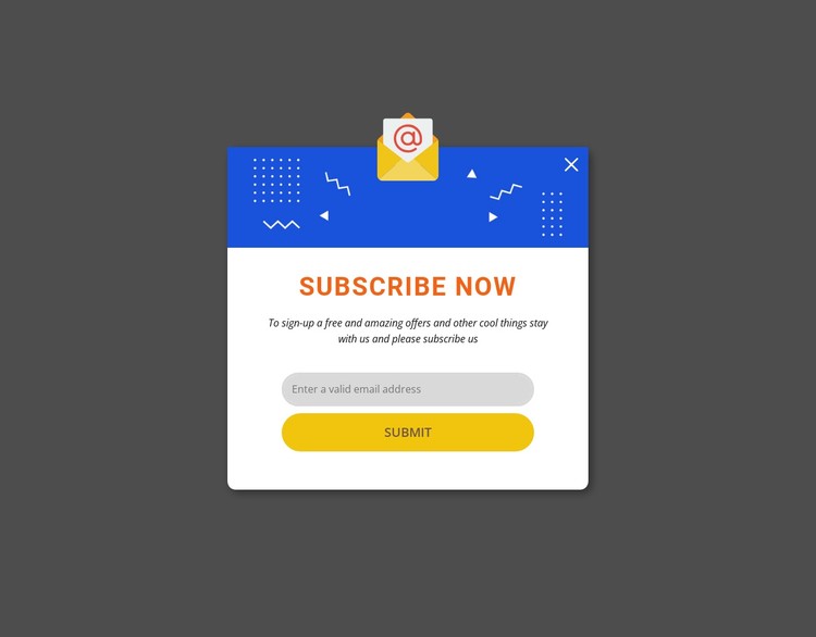 Subscribe now popup CSS Template