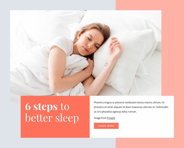 6 steps to better sleep Elementor Template Alternative